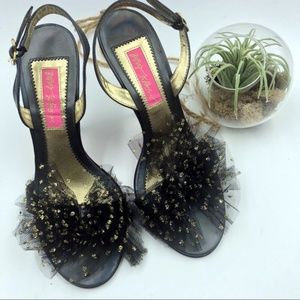 Betsy Johnson | Vergo Cuoio Heels w/ Mesh Bow